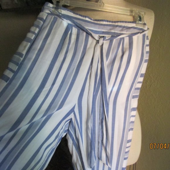 Wide Blue White Striped Wide Leg Pants XS/S - Picture 6 of 7